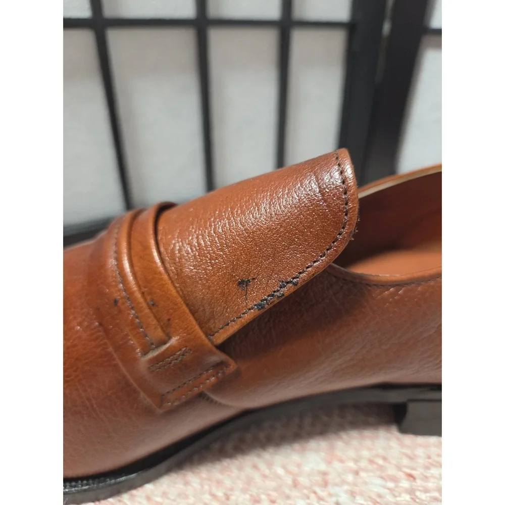 Size 14 D IRON AGE CO Steel Toe Work Loafers  Brown Cognac